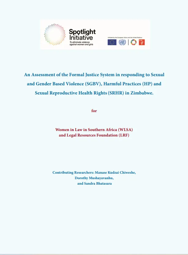 Assessment of the Formal Justice System in Responding to SGBV, Harmful Practices and SRHR in Zimbabwe